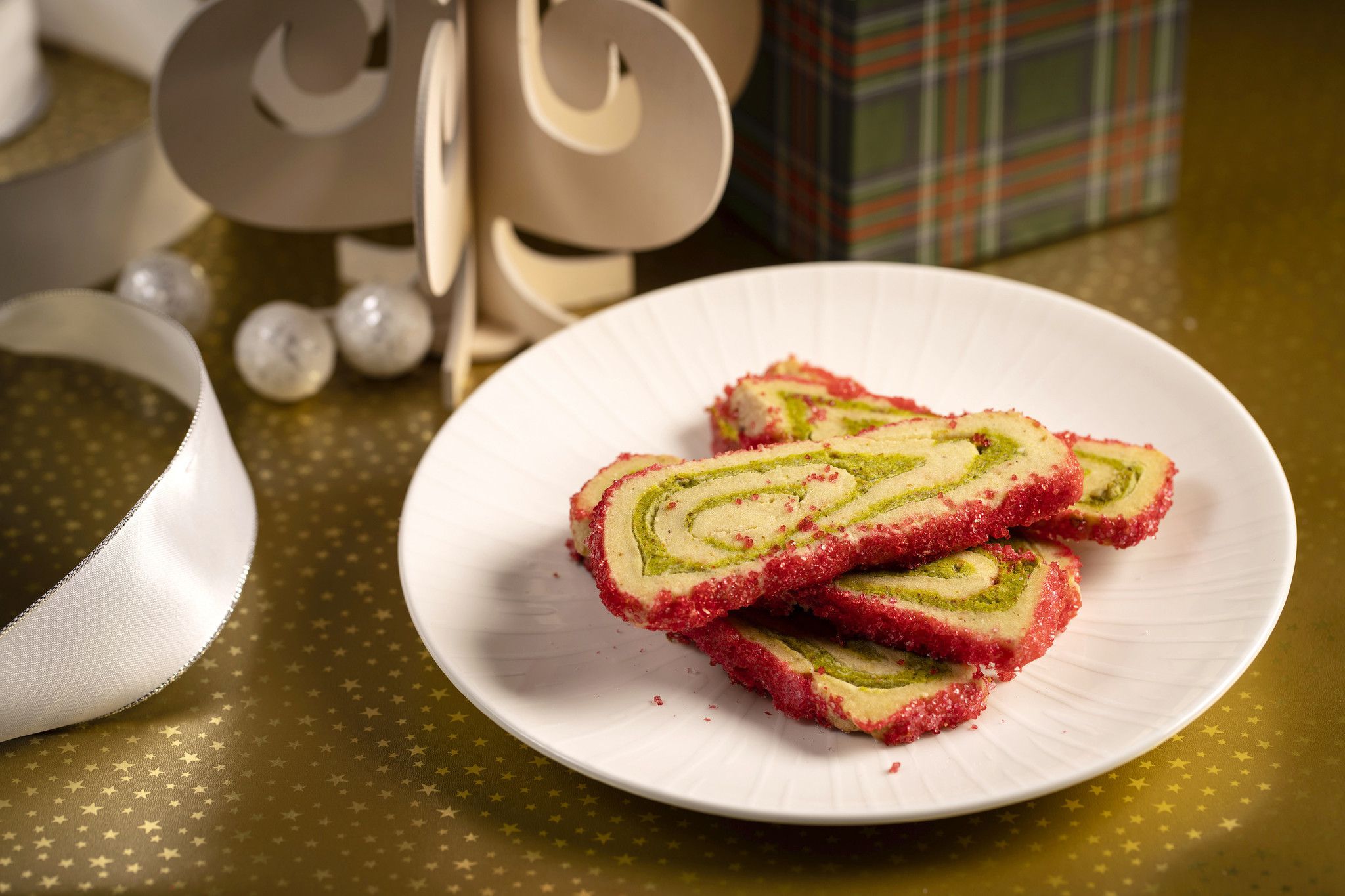 Marbled Pistachio Almond Cookies