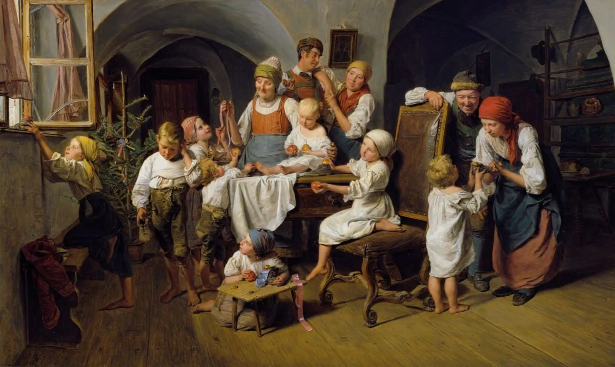 Detail from Christmas Morning,” 1844, by Ferdinand Georg Waldmüller, 1844. Oil on canvas; 25.4 inches by 33.3 inches. (Courtesy of the Belvedere Museum)