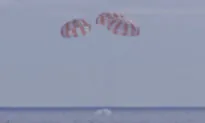 Splashdown of Artemis I Moon Mission Capsule