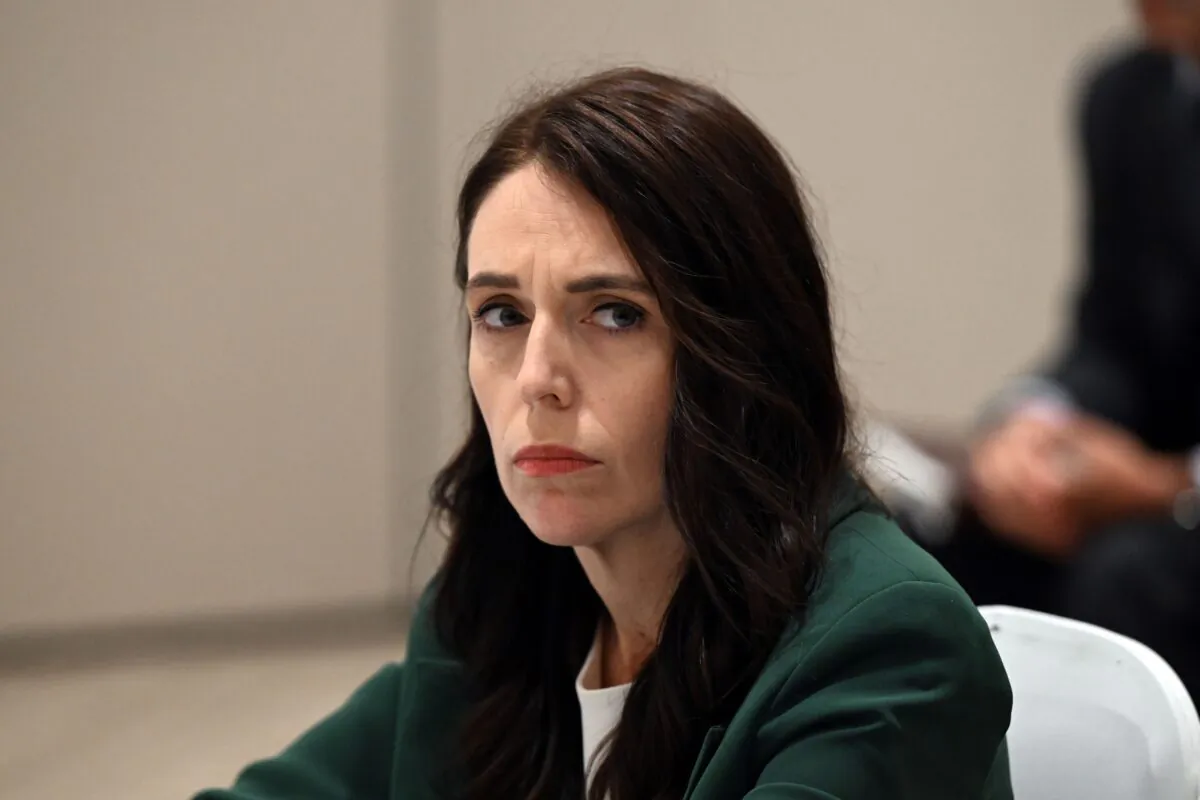 New Zealand’s Prime Minister Jacinda Ardern makes a statement on North Korea’s missile launch during the 2022 APEC meeting in Bangkok, Thailand, on Nov. 18, 2022. (AAP Image/Pool/Mick Tsikas)
