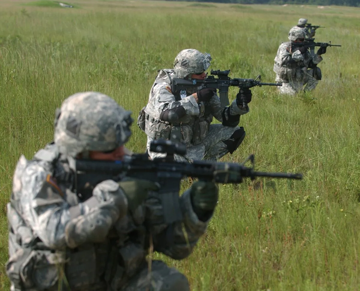 Members of the U.S. Army's 3rd Infantry Division, 4th Brigade Combat Team train during a live fire exercise prior to deployment to Iraq this fall in Fort Stewart, Ga., on Sept. 5, 2007. (Stephen Morton/Getty Images)