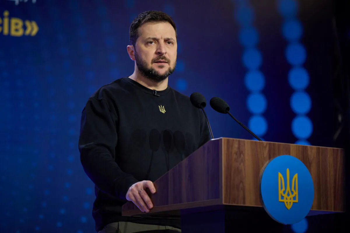 Ukraine's President Volodymyr Zelensky attends an International Human Rights forum, amid Russia's attack on Ukraine, in Kyiv, Ukraine on Dec. 9, 2022. (Ukrainian Presidential Press Service/Handout via Reuters)