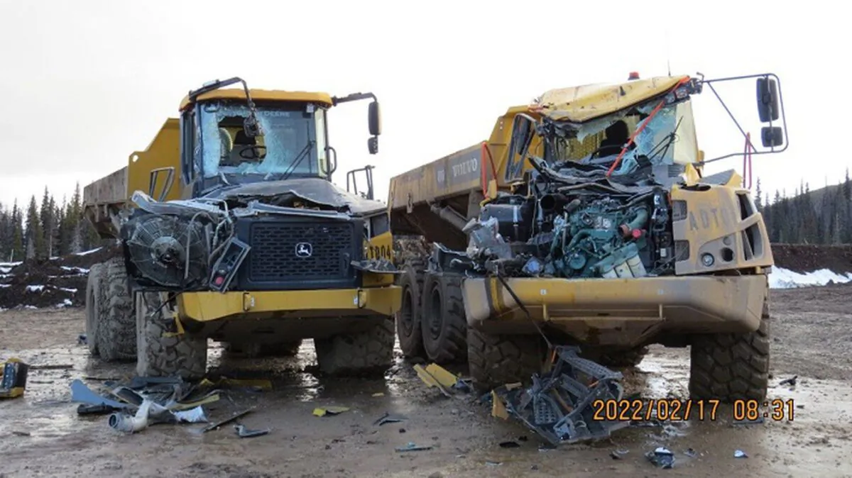 Machinery, which police allege were destroyed by protesters, are seen in a Feb. 17, 2022, handout photo. (The Canadian Press/HO-Royal Canadian Mounted Police)