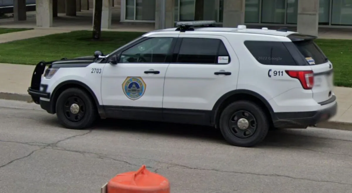 A police car in Des Moines, Iowa, in May 2021. (Google Maps)