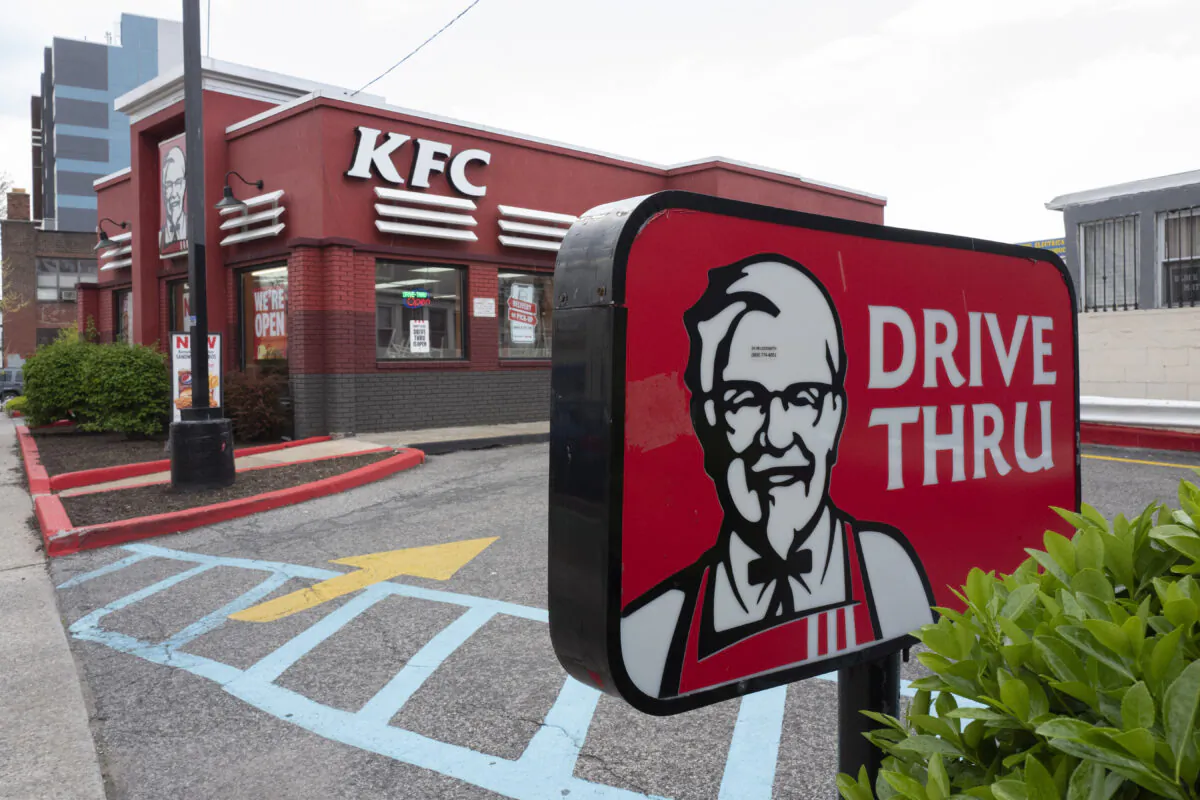 A KFC restaurant in New York on April 21, 2021. (Mark Lennihan/AP Photo)