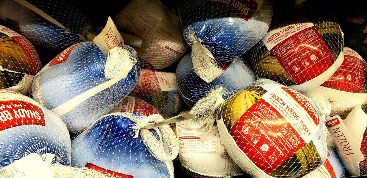 A turkey frozen solid in its original packaging is good for up to one year in your freezer. (Gene ploss/Shutterstock)