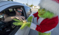 Deputy Dressed as Grinch Gives Onions to Speeding Drivers