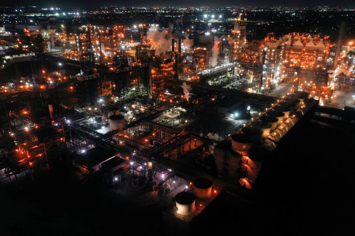 Torrance Refinery, an oil refinery operated by PBF Energy, in Torrance, Calif., on March 10, 2022. (Bing Guan/Reuters)
