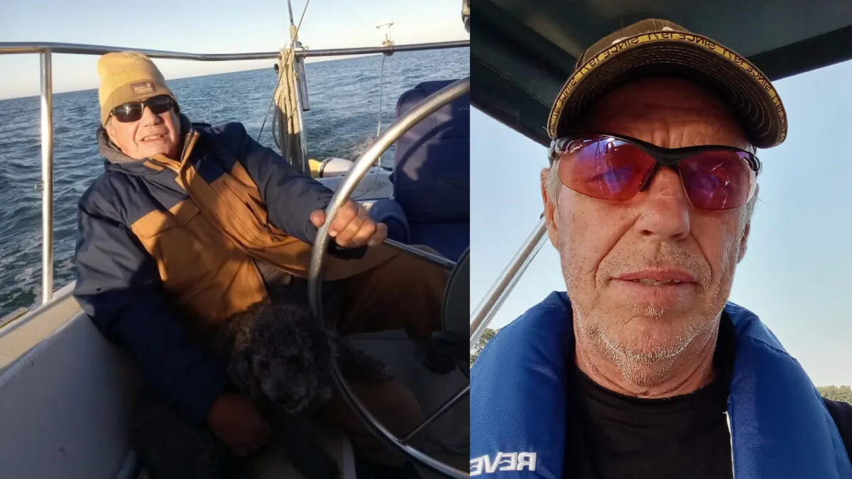 This combination of file photos shows Kevin Hyde, Joe Ditomasso, and a pet dog. (U.S. Coast Guard)
