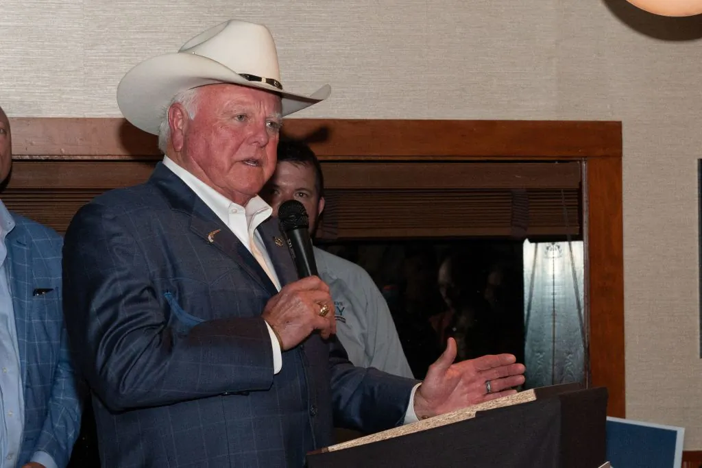Texas Commissioner of Agriculture Sid Miller speaks during a Texas Republican Party election night rally in Austin, Texas, on Nov. 8, 2022. (Suzanne Cordeiro/AFP via Getty Images)
