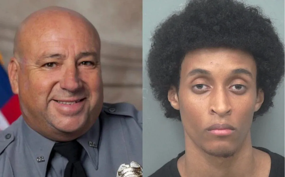 Officer Scott Riner (L) and Yahya Abdulkadir in undated photos. (Gwinnett County Sheriff's Office)
