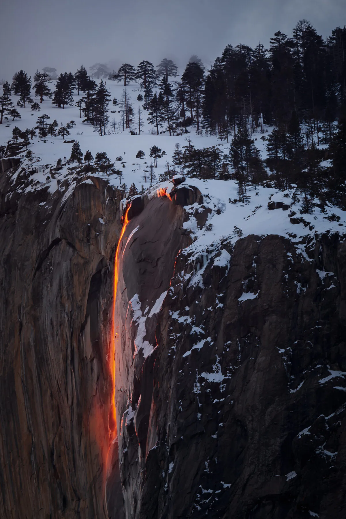 If the conditions are just right, Horsetail waterfall in California's Yosemite National Park lights up from the setting sun, making it appear as though it's on fire. (Dreamstime/TNS)
