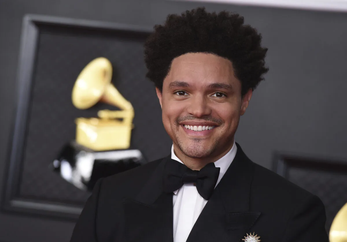 Trevor Noah appears at the 63rd annual Grammy Awards in Los Angeles on March 14, 2021. (Jordan Strauss/Invision/AP)