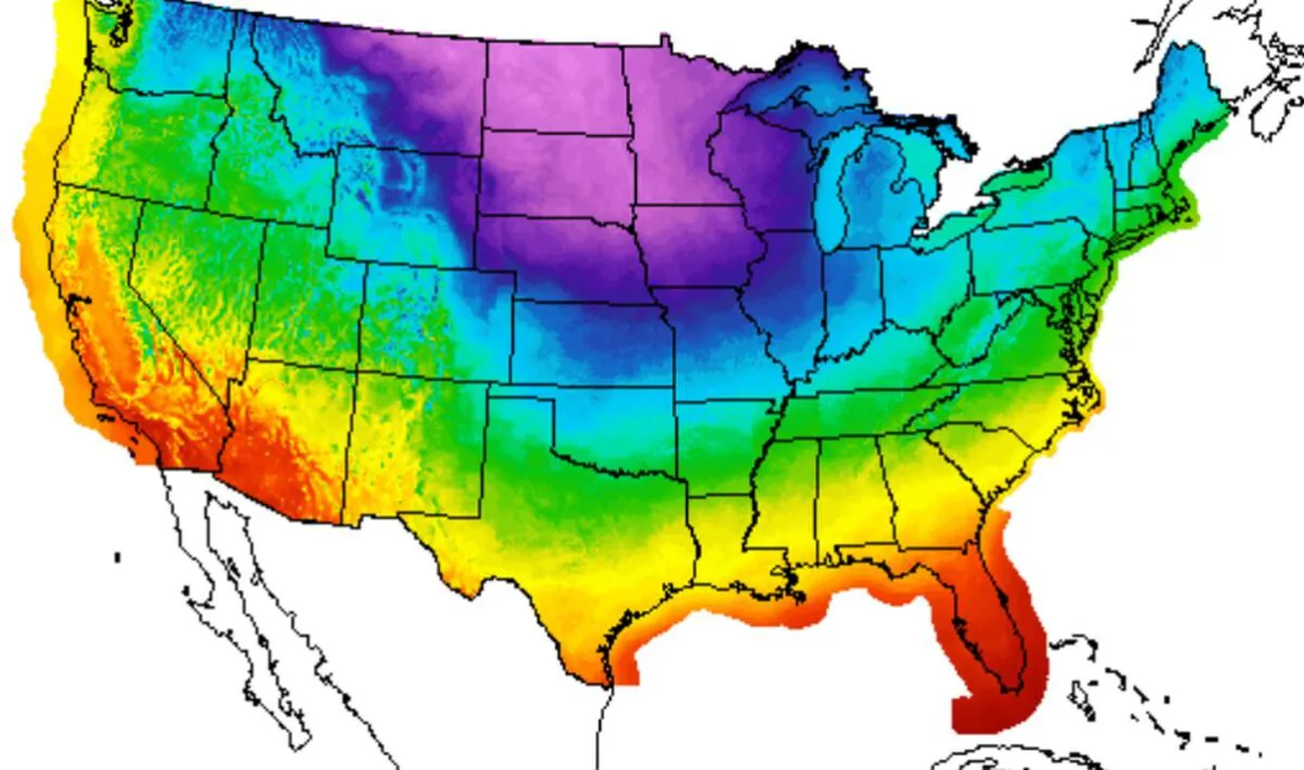 A National Weather Service forecast map shows temperatures for Thursday, Dec. 22, 2022. (National Weather Service