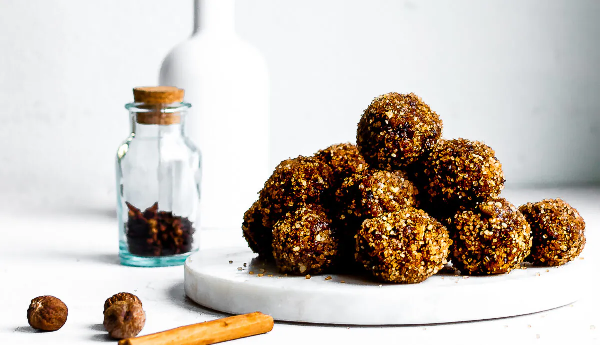 These modern-day sugarplums, a mixture of spiced dried fruit and nuts rolled in crunchy turbinado sugar, are a sweet and wholesome Christmas treat. (Jennifer McGruther)