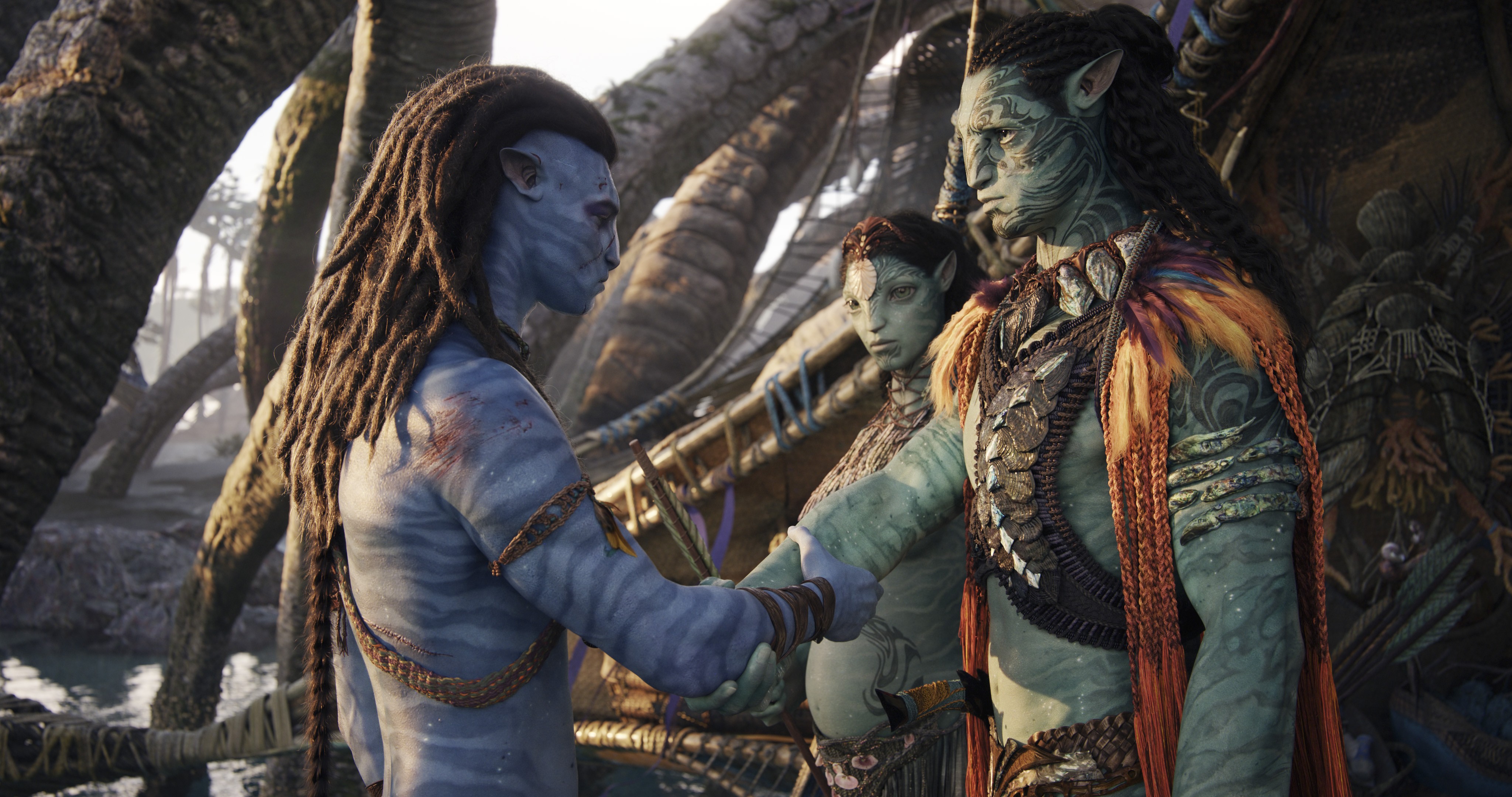 Two warrior chieftains meet in Avatar: The Way of Water