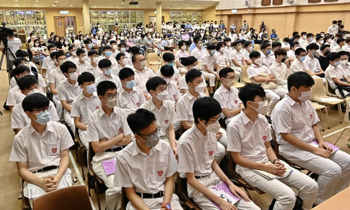 Queen's College in Hong Kong on July 20, 2022. (Sung Pi-long/The Epoch Time)