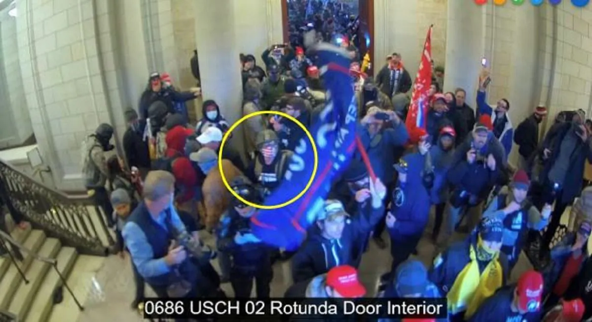 A man, identified as Edward Kelley, inside the U.S. Capitol on Jan. 6, 2021. (U.S. DOJ via The Epoch Times)