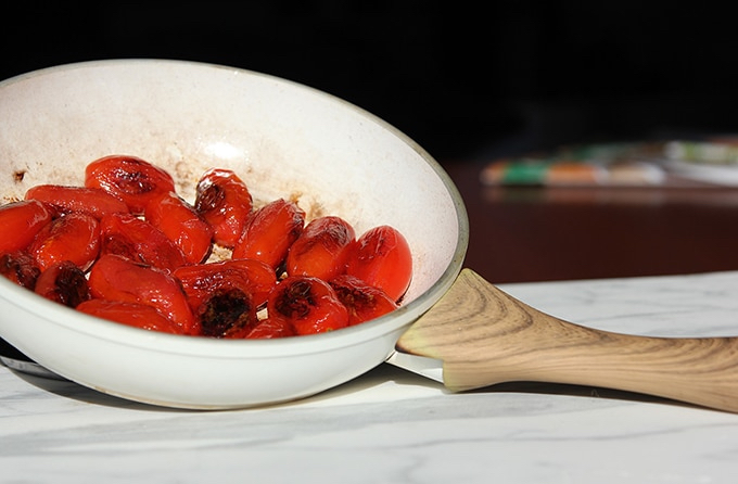 Making Seared Apple and Cherry Tomato Salad with Goat Cheese