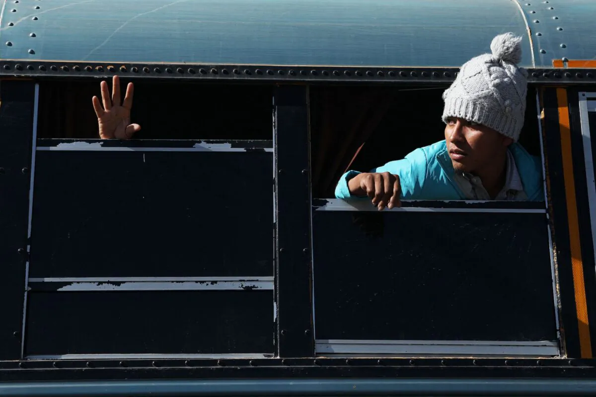 Would be asylum-seekers in a caravan heading to the U.S.-Mexico border, in Ciudad Juarez, Mexico, on Dec. 11, 2022. (Herika Martinez/AFP/Getty Images)