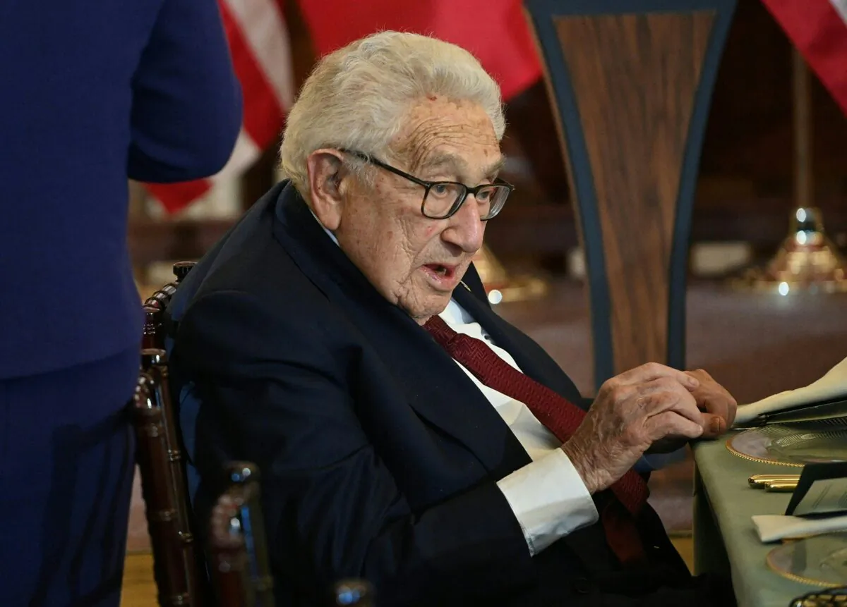 Former U.S. Secretary of State Henry Kissinger attends a luncheon at the U.S. State Department in Washington on Dec. 1, 2022. (Roberto Schmidt/AFP via Getty Images)