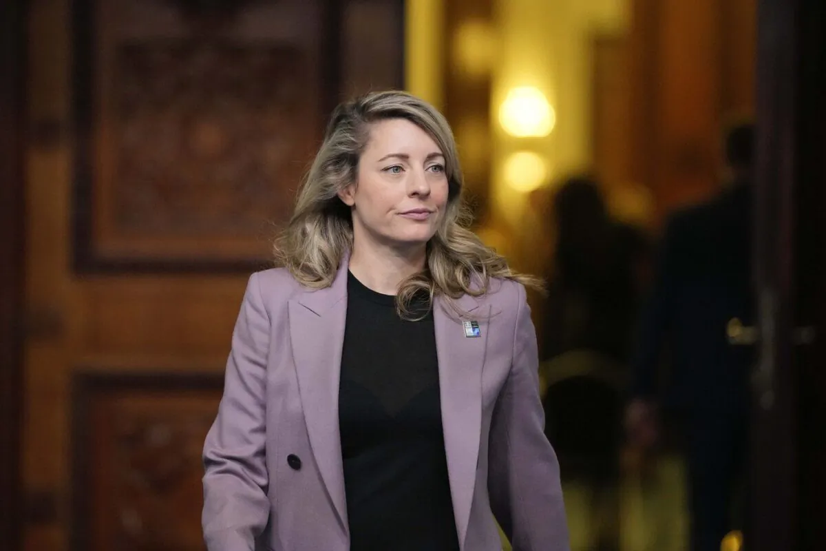 Canada's Foreign Minister Melanie Joly attends the second day of the meeting of NATO Ministers of Foreign Affairs in Bucharest, Romania on Nov. 30, 2022. (The Canadian Press/AP, Andreea Alexandru)
