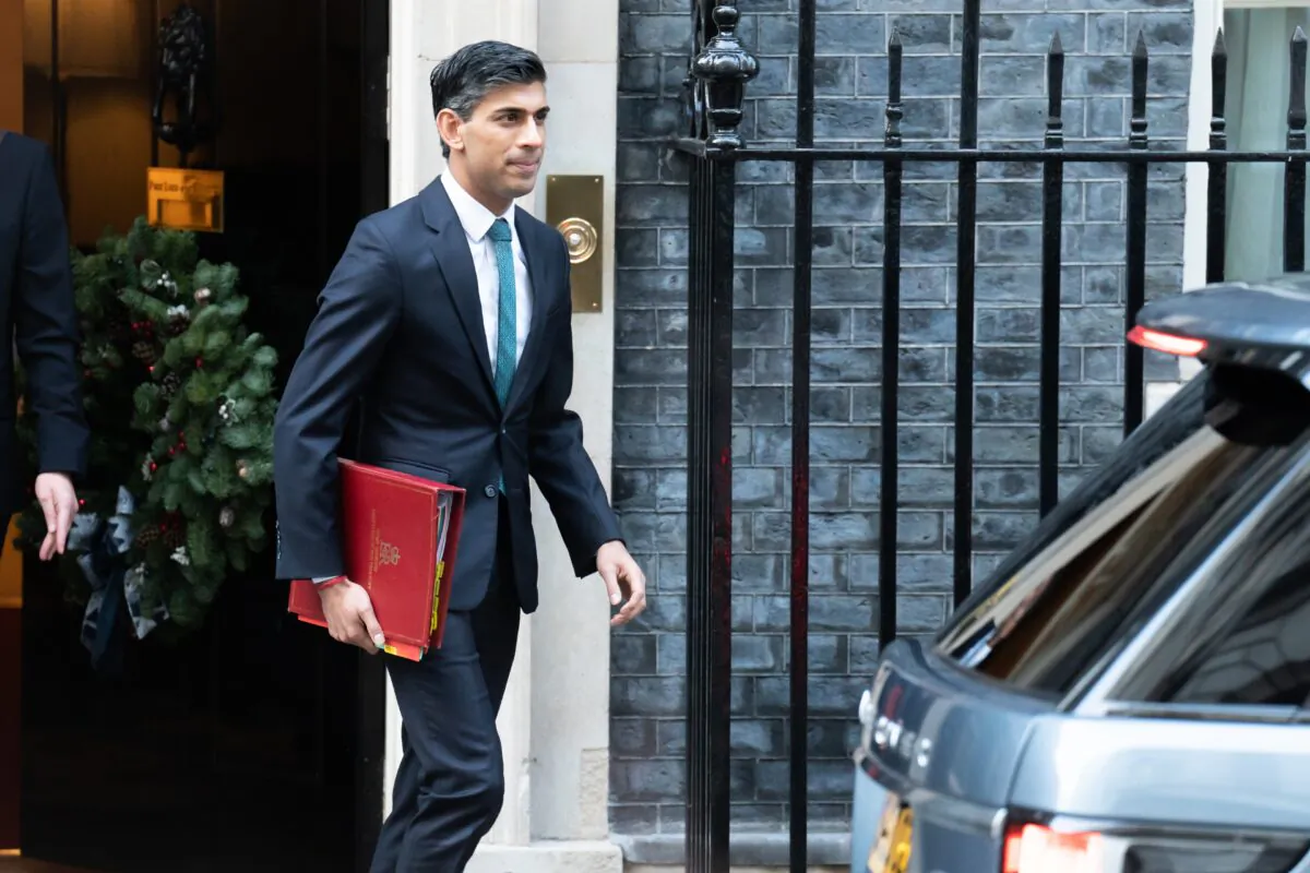 Prime Minister Rishi Sunak leaving 10 Downing Street, London, on Dec. 20, 2022. (James Manning/PA Media)