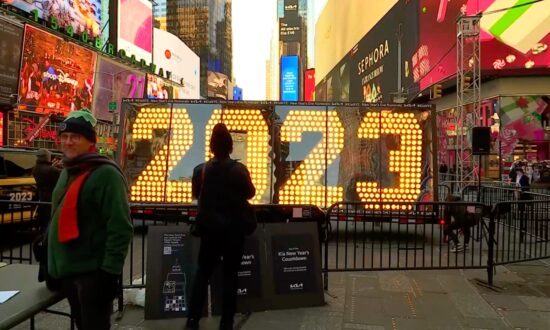Giant ‘2023’ Arrives in Times Square Ahead of New Year