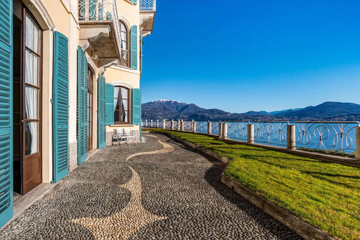The estate sits on the Piedmontese shore of Lake Maggiore, across from the province of Varese in northern Italy. (Courtesy of Italy Sotheby's International Realty)