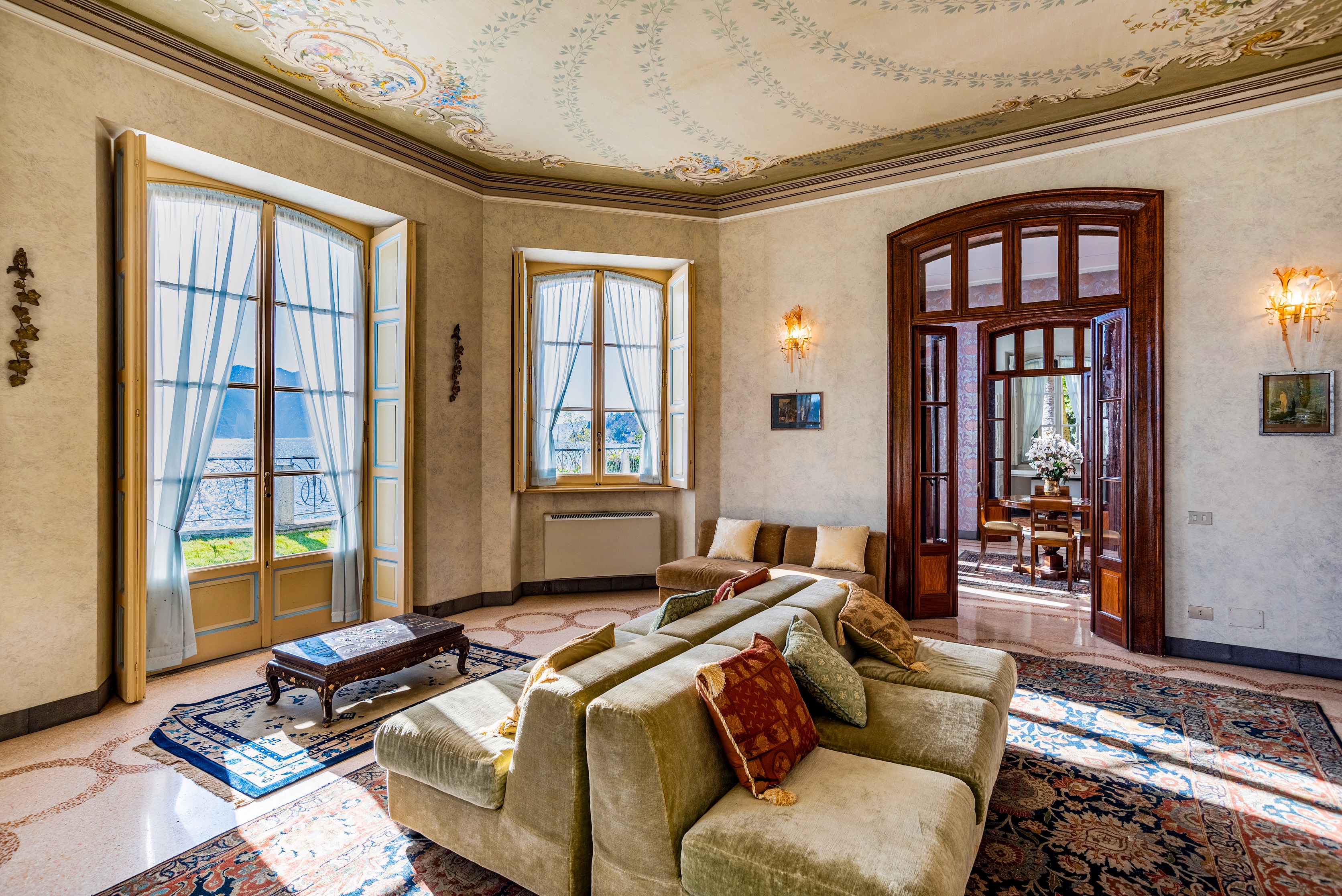 Image 5 The lush interiors preserve a lot of their intricate Art Nouveau decor, restored original flooring, and antique furnishings_