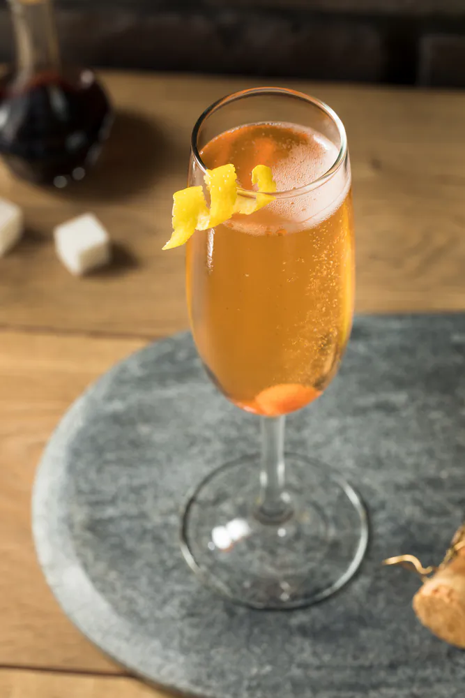 This old-school cocktail keeps it simple with Champagne poured over a bitters-soaked sugar cube. (Brent Hofacker/Shutterstock)