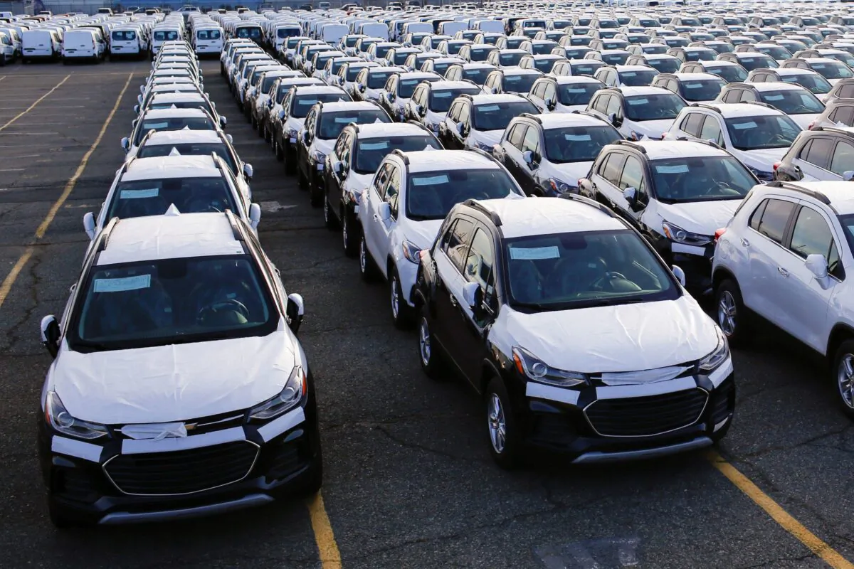 Imported automobiles are parked in a lot at the port of Newark New Jersey on Feb. 19, 2019. (Eduardo Munoz/Reuters)