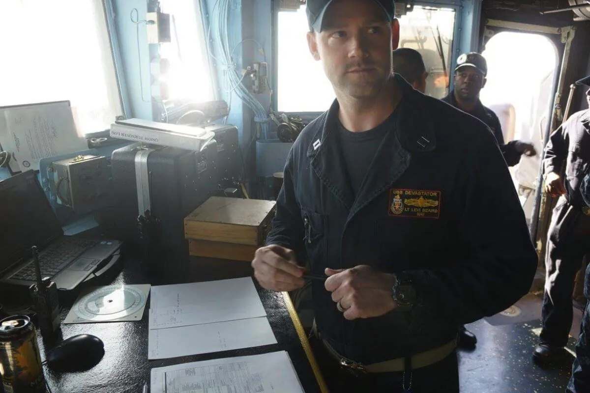 Naval Lieutenant Levi Beaird on a 2018 navigation detail. (Courtesy Levi Beaird) 