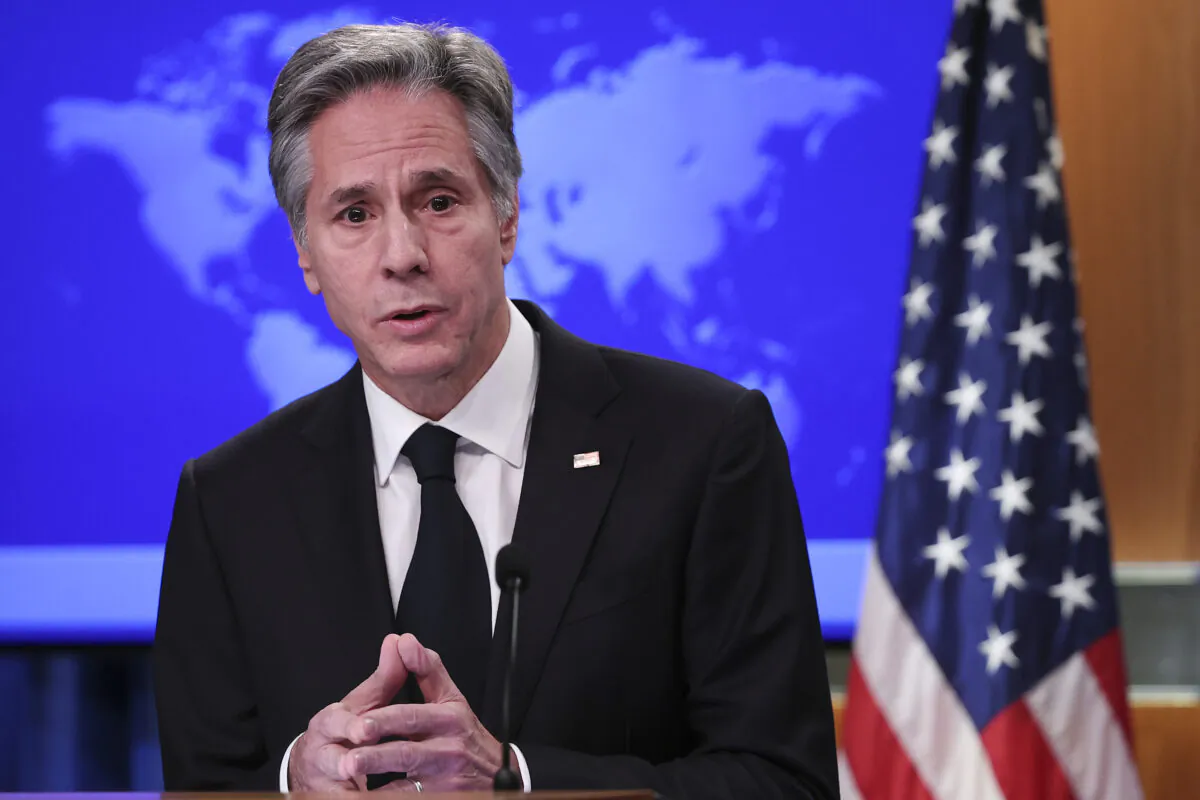 U.S. Secretary of State Antony Blinken speaks during a press conference at the State Department on Dec. 22, 2022 in Washington. (Win McNamee/Getty Images)