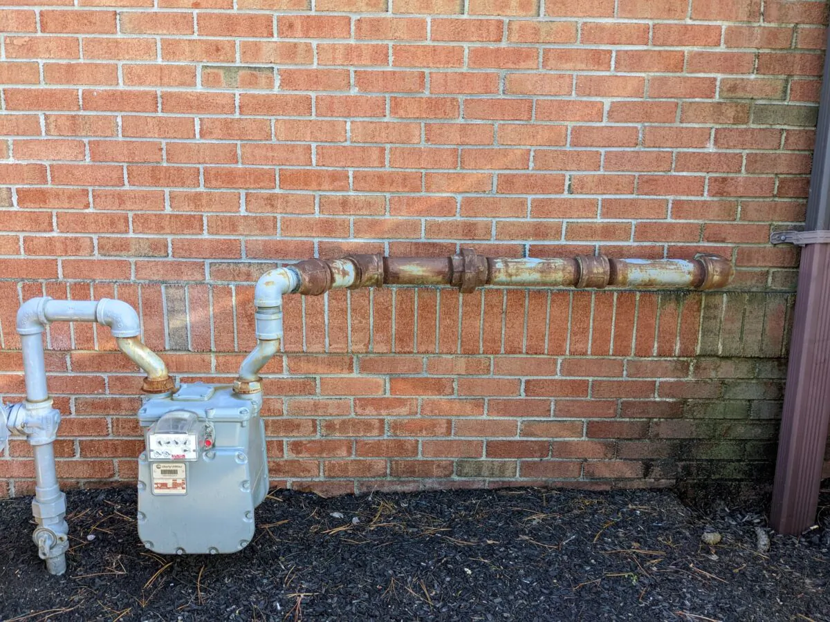 The rust on this large natural gas line could eventually eat through the pipe and cause a catastrophic gas leak and explosion. (Tim Carter/Tribune Content Agency)