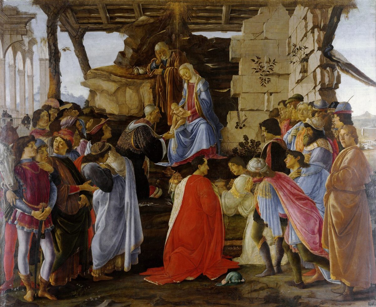 "Adoration of the Magi," 1476, by Sandro Boticelli. (Public domain)