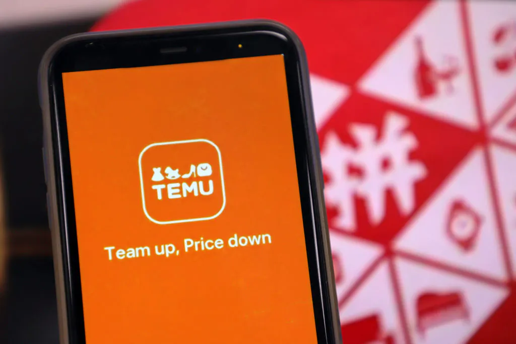 A mobile phone displays the Temu App interface in Shenzhen, Guangdong Province, China, on Oct. 28, 2022. (CFOTO/Future Publishing via Getty Images)