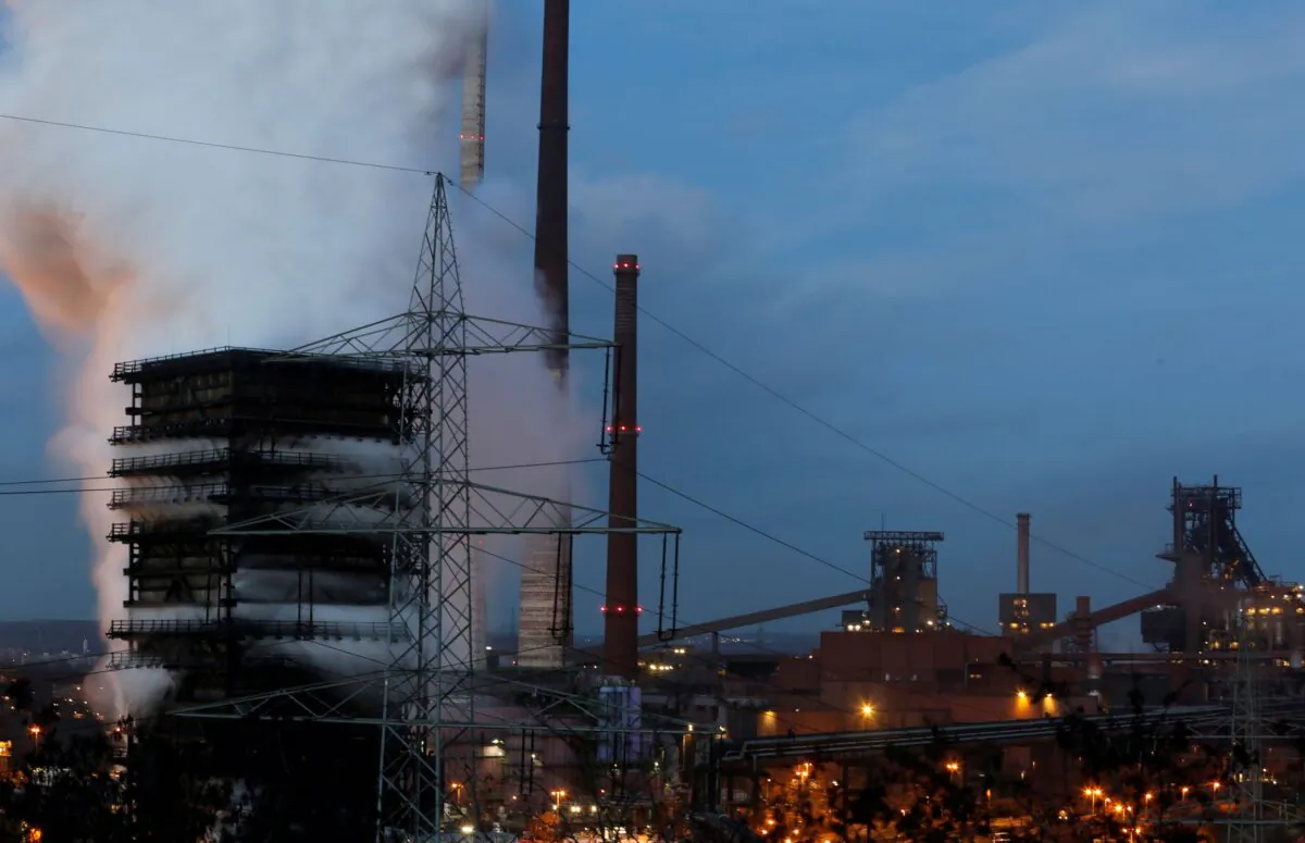 General view of the ThyssenKrupp Steel Europe plant in Duisburg, Germany, on Jan. 7, 2020. (Leon Kuegeler/Reuters)