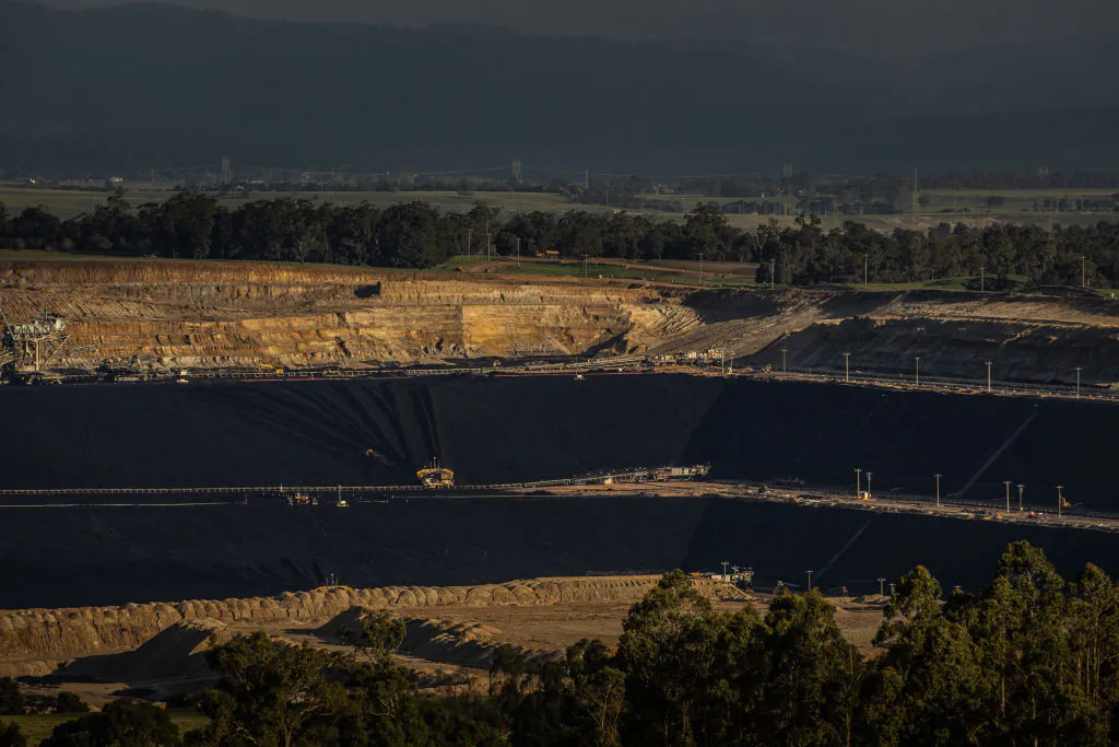 A general view of Yallourn Power Station open cut brown coal mine in Yallourn, Australia, on Aug. 16, 2022. (Asanka Ratnayake/Getty Images)