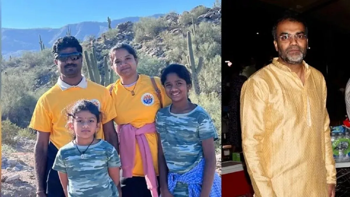 (L) Narayana Rao Muddana, his wife Haritha, and (R) Gokul Medisetti in undated photos. (GoFundMe)