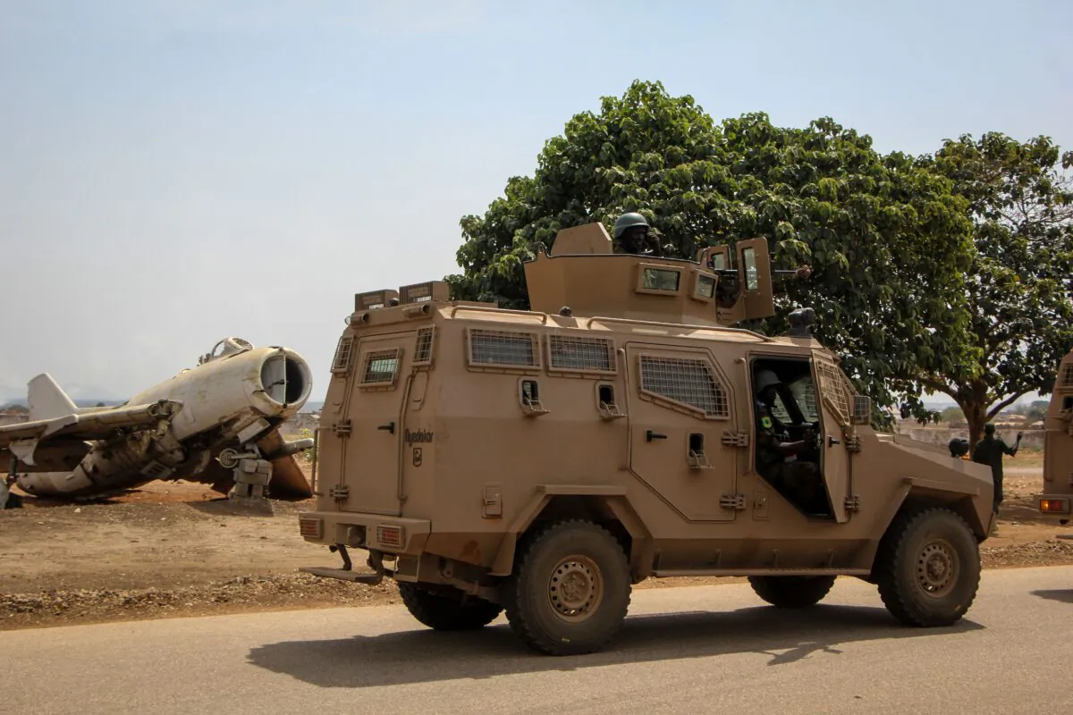 Soldiers of the South Sudan People's Defence Forces (SSPDF) prepare to be deployed to the Democratic Republic of Congo (DRC) after their departure ceremony at the SSPDF Headquarters in Juba, South Sudan, on Dec. 28, 2022. (Samir Bol/AFP via Getty Images)