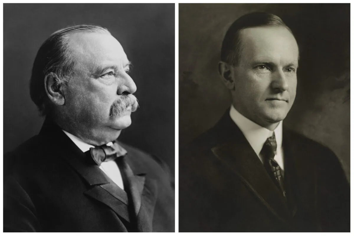 (L) Grover Cleveland, our 22nd and 24th president, wrote that the American people bear some responsibility for keeping national extravagance in check. (R) Calvin Coolidge, the 30th president of the United States, was devoted to fiscal responsiblity in government. (Everett Collection/Shutterstock)