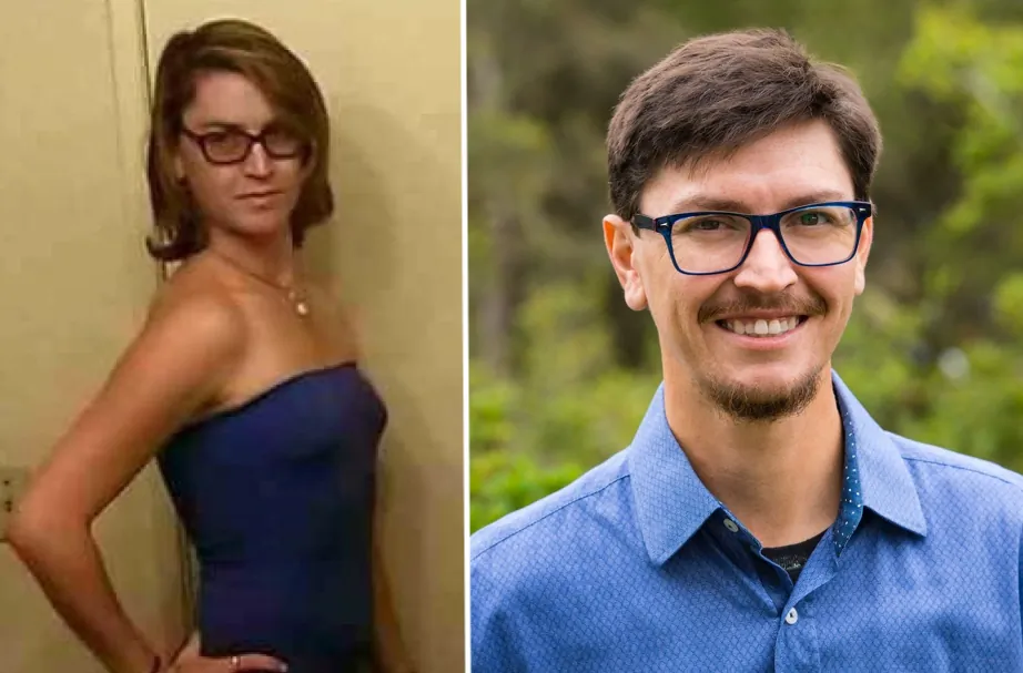 (Left) David Bacon, who went by Lisa while taking estrogen, at 25 years old. (Right) A recent photo of Bacon. (Courtesy of David Bacon)