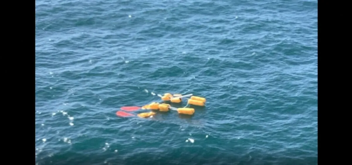 Debris spotted in water after helicopter crash off Louisiana Coast on Dec. 29, 2022. (US Coast Guard Photo via AP)