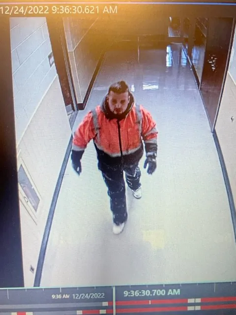 Screenshot of Jay Withey from surveillance video from Pine Hill School in Cheektowaga, New York, on Dec. 24, 2022. (Courtesy of Cheektowaga Police Department)