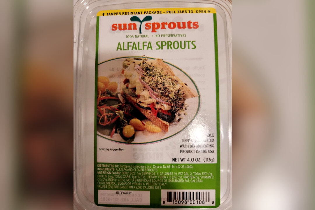 A recalled package of SunSprouts's alfalfa sprouts. (FDA)