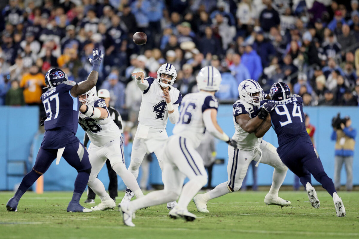 Cowboys send battered Titans to 6th straight loss, clinch 2nd consecutive  12-win season