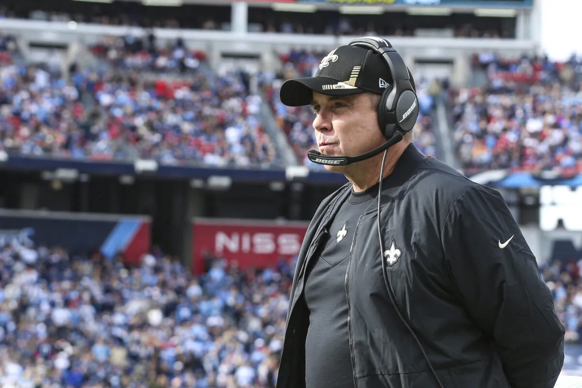 New Orleans Saints head coach Sean Payton watches a play during an NFL football game against the Tennessee Titans in Nashville on Nov. 14, 2021. (Gary McCullough/AP Photo)