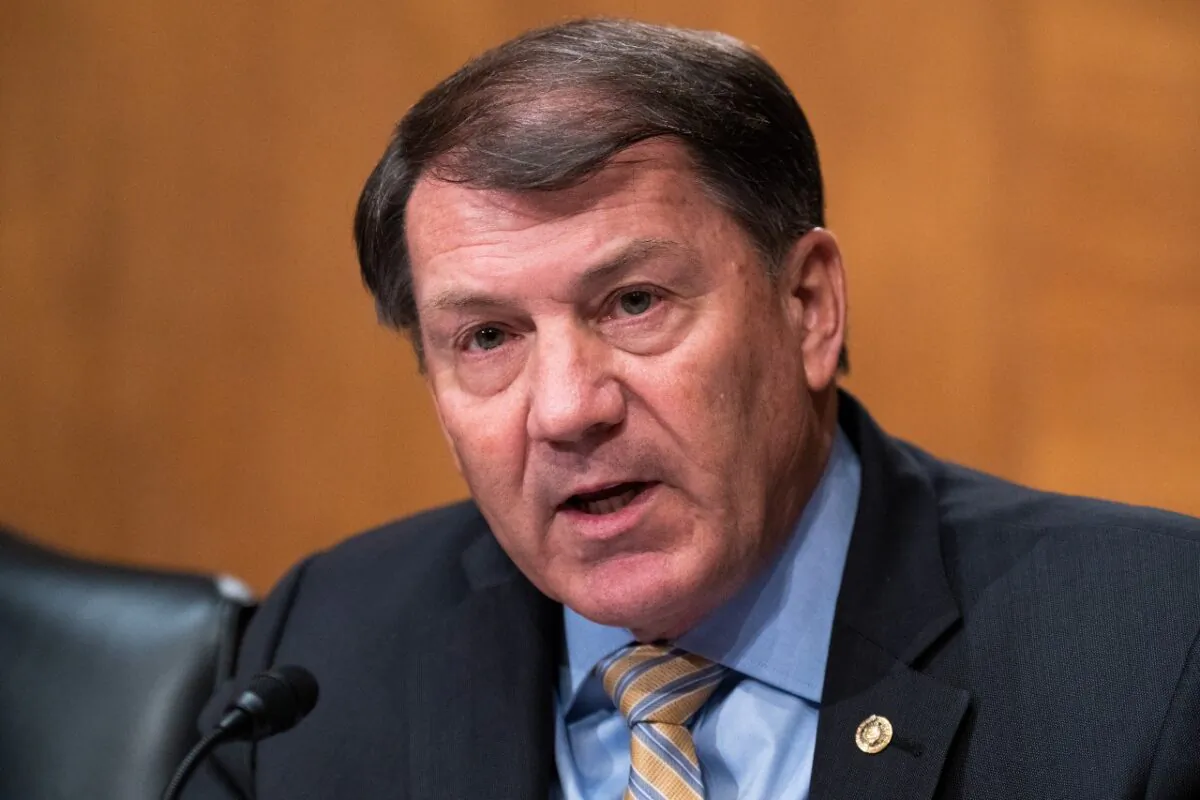 Sen. Mike Rounds (R-S.D.) questions Treasury Secretary Janet Yellen during the Senate Banking, Housing, and Urban Affairs Committee hearing titled The Financial Stability Oversight Council Annual Report to Congress, in Dirksen Senate Office Building on May 10, 2022 in Washington. (Tom Williams-Pool/Getty Images)