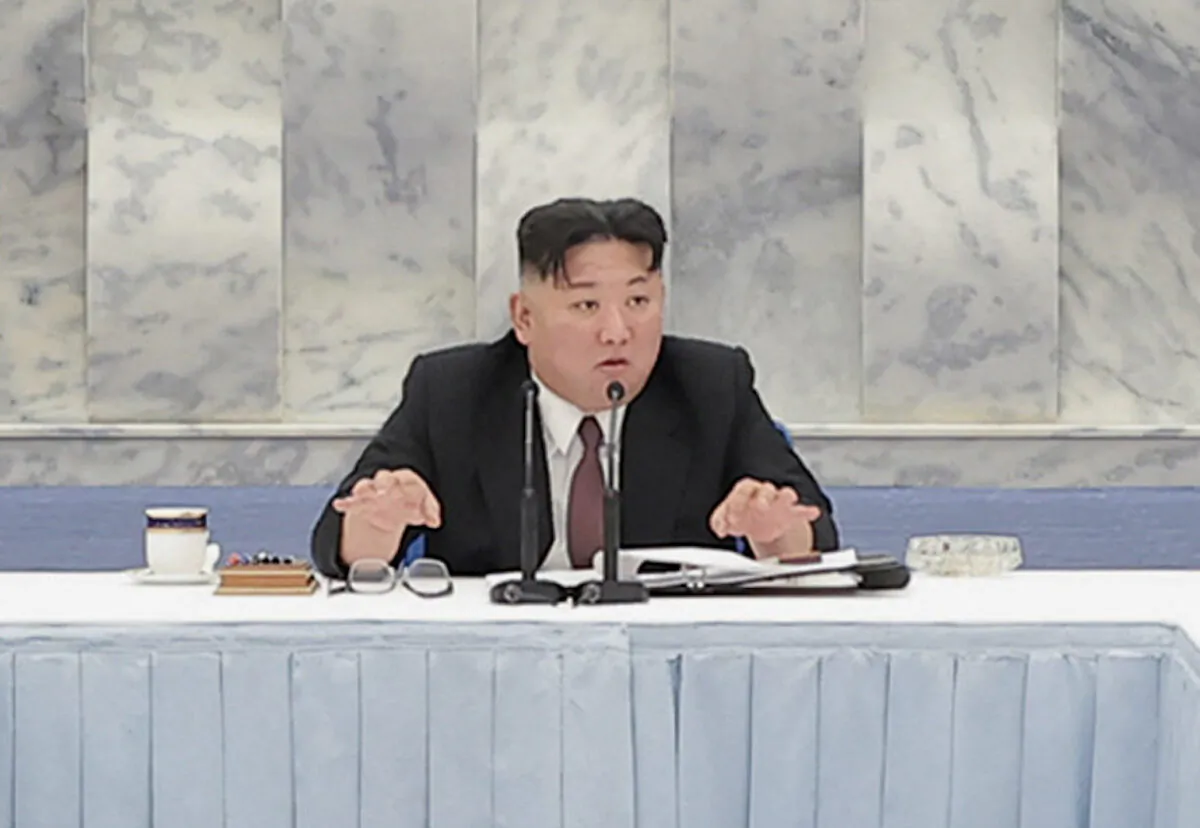 North Korean leader leader Kim Jong Un attends the 12th Meeting of the Political Bureau of the 8th Central Committee of the Workers' Party of Korea (WPK), in Pyongyang, North Korea, in this photo released on Dec. 31, 2022. (KCNA via Reuters)